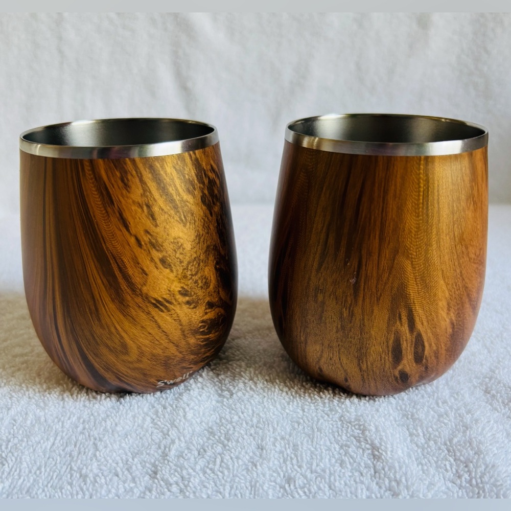 S'well Stainless Steel Wine Tumbler, 9oz. Teakwood, Set of Two